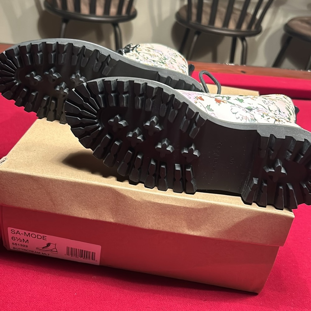 Sanctuary Mode Lace-up Boots, Cream/multi Floral 6.5 - Picture 2 of 4